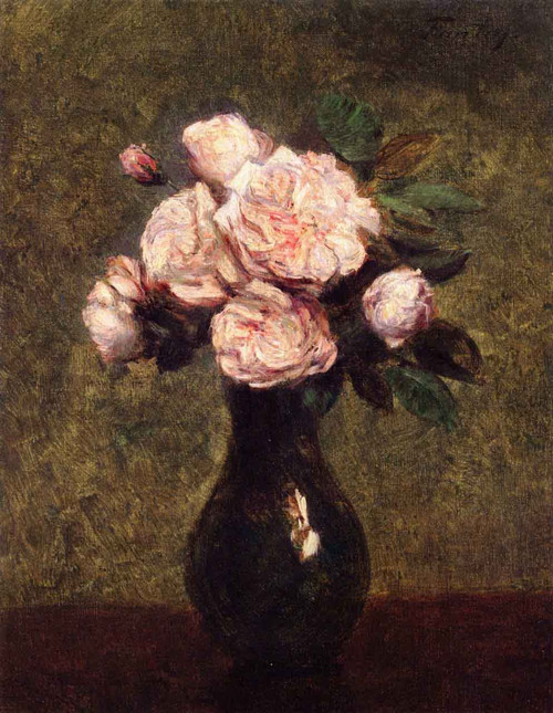 White Roses In A Vase By Henri Fantin Latour By Henri Fantin Latour