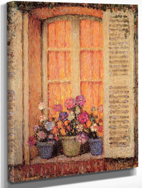 Window With Three Pots By Henri Le Sidaner By Henri Le Sidaner