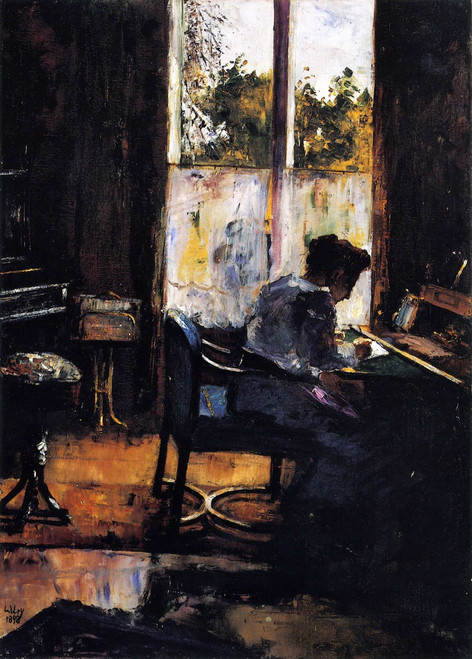 Woman At A Desk By Lesser Ury