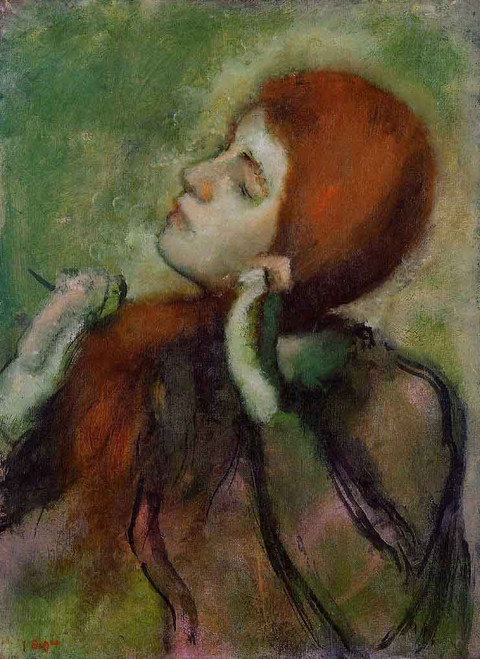 Woman Combing Her Hair1 By Edgar Degas