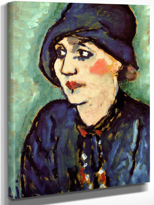 Woman In A Blue Hat By Alexei Jawlensky By Alexei Jawlensky