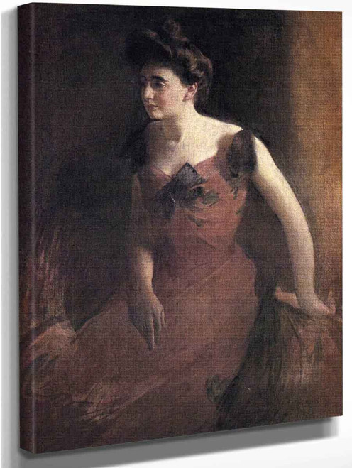 Woman In A Red Dress By John White Alexander By John White Alexander