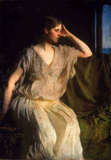 Woman In Grecian Gown By Abbott Handerson Thayer Woman In Grecian Gown By Abbott Handerson Thayer