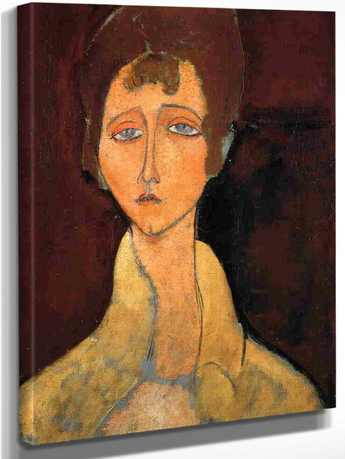 Woman In White Coat By Amedeo Modigliani