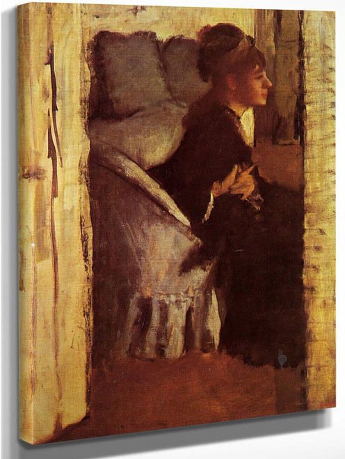 Woman Putting On Her Gloves By Edgar Degas