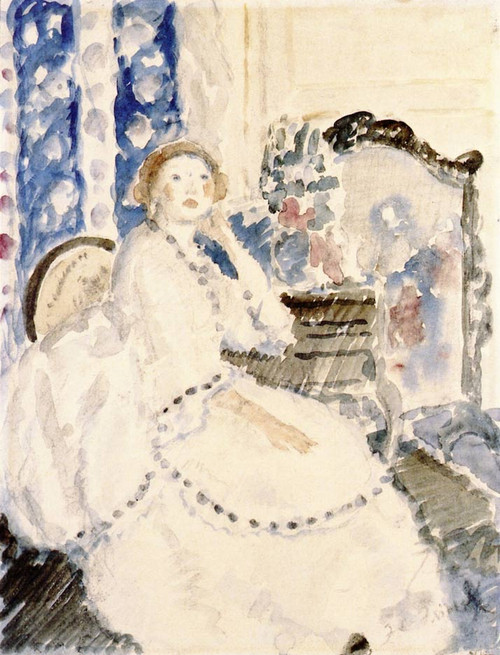 Woman Seated By Frederick Carl Frieseke By Frederick Carl Frieseke