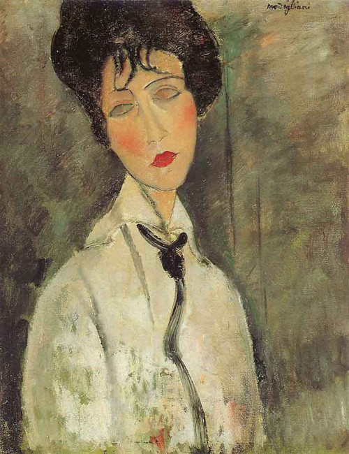 Woman With A Black Tie By Amedeo Modigliani