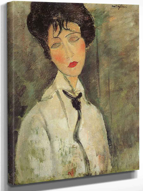 Woman With A Black Tie By Amedeo Modigliani
