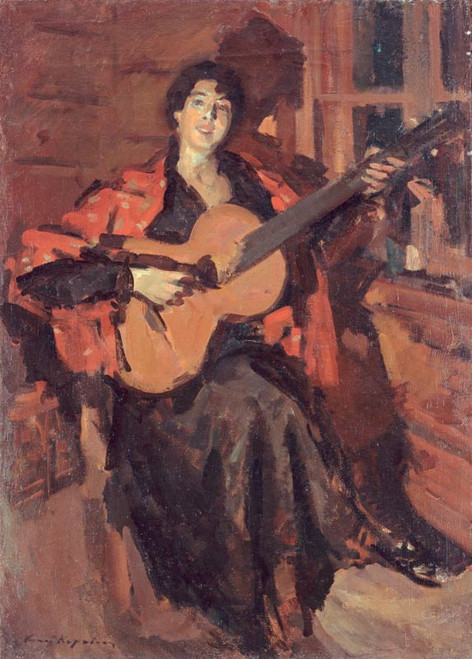 Woman With A Guitar By Constantin Alexeevich Korovin Woman With A Guitar By Constantin Alexeevich Korovin