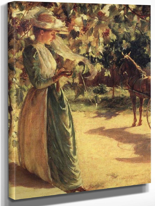 Woman With A Horse By Charles Courtney Curran By Charles Courtney Curran