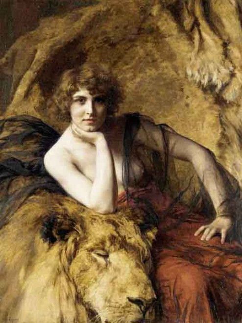 Woman With A Lion By Emile Friant