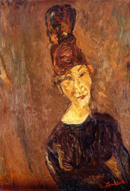 Woman With A Tall Hat By Chaim Soutine