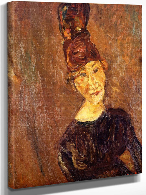 Woman With A Tall Hat By Chaim Soutine