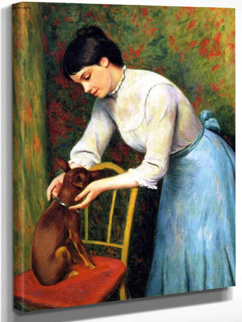 Woman With Dog By Federico Zandomeneghi