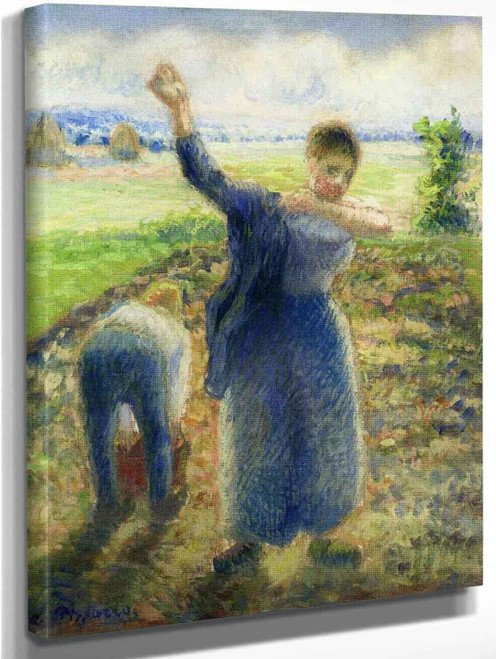 Workers In The Fields By Camille Pissarro