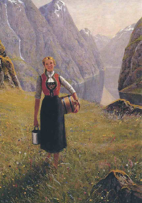 Young Girl By A Fjord1 By Hans Dahl