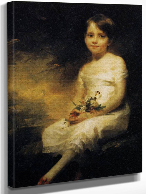Young Girl Holding Flowers By Sir Henry Raeburn, R.A., P.R.S.A.