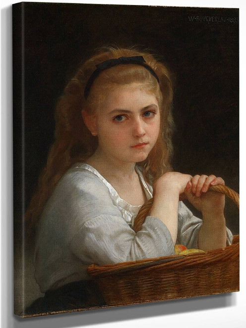 Young Girl With A Basket Of Fruit By William Bouguereau