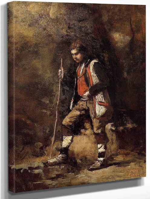 Young Italian Patriot In The Mountains By Jean Baptiste Camille Corot