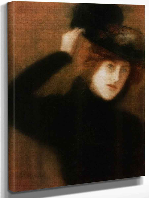 Young Parisian Woman With Flowered Hat By Jozsef Rippl Ronai