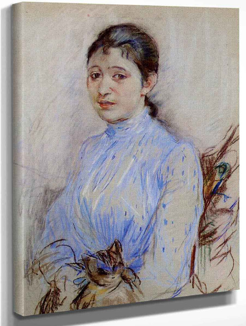 Young Woman In A Blue Blouse1 By Berthe Morisot