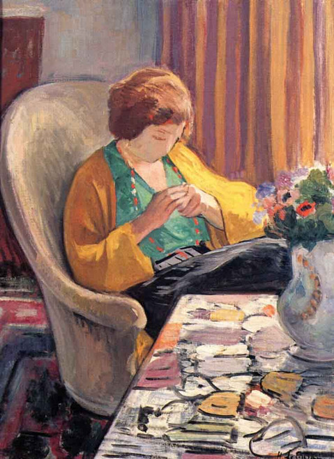 Young Woman In An Interior By Henri Lebasque By Henri Lebasque
