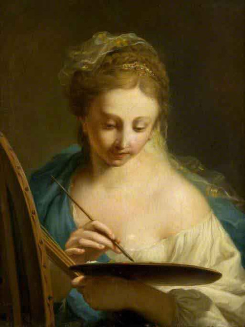 Young Woman Painting By Johann Heinrich Tischbein The Elder Aka The Kasseler Tischbein German 1722 1789