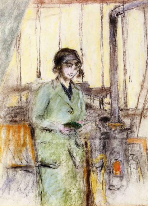 Young Woman Standing In The Studio By Edouard Vuillard