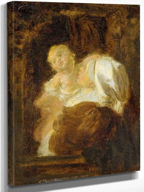 Young Woman With A Child By Jean Honore Fragonard