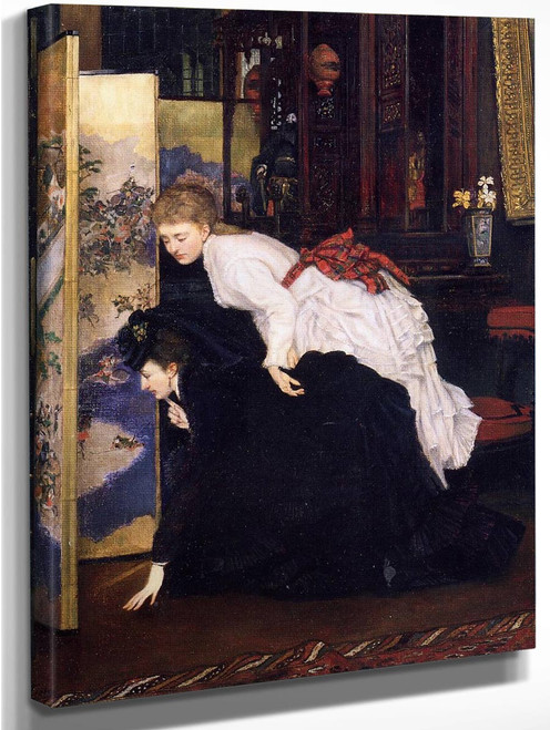 Young Women Looking At Japanese Objects1 By James Tissot