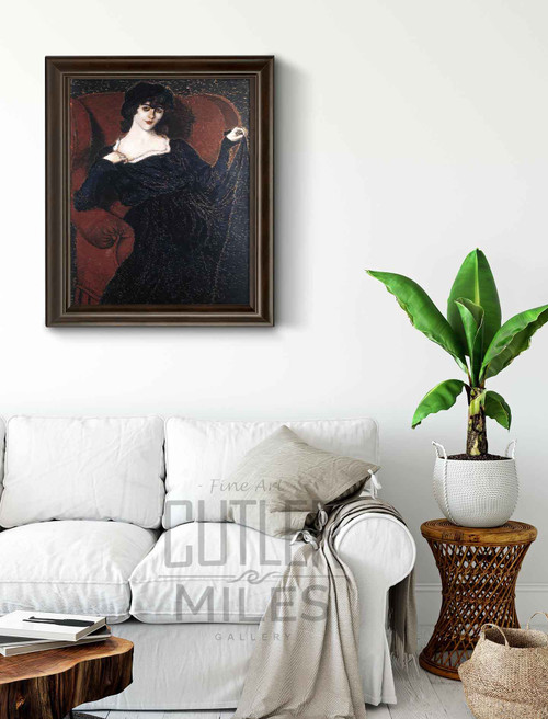 Zorka Banyai In A Black Dress By Jozsef Rippl Ronai Art