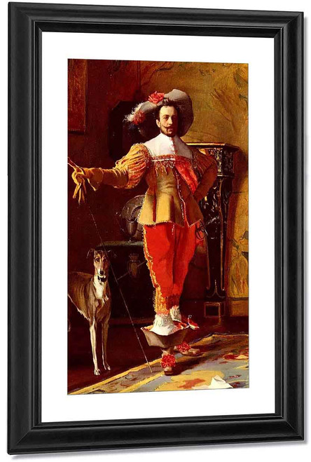 A Cavalier And His Dog By Johann Hamza
