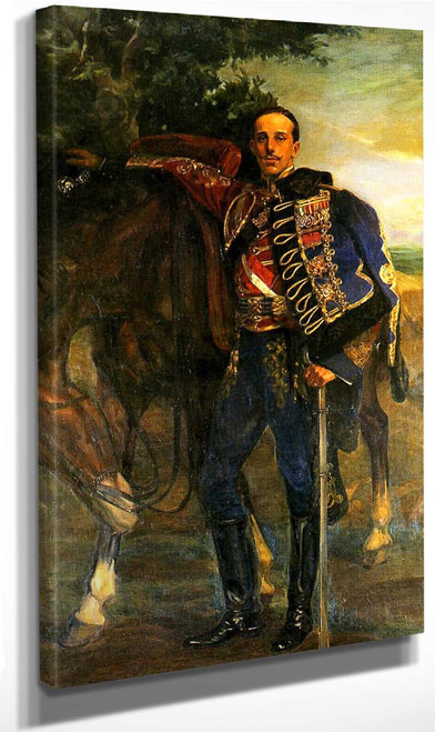 Alfonso Xiii Con Uniforme De Húsar De Pavia By Jose Mongrell Torrent(Spanish, 1870 1937) Art Reproduction