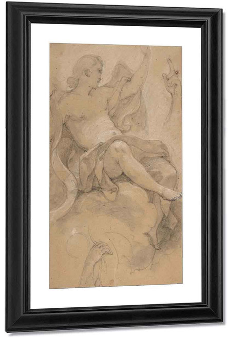 Angel Holding A Banderole By Charles Joseph Natoire By Charles Joseph Natoire