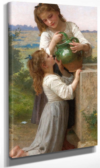 At The Fountain By William Bouguereau By William Bouguereau