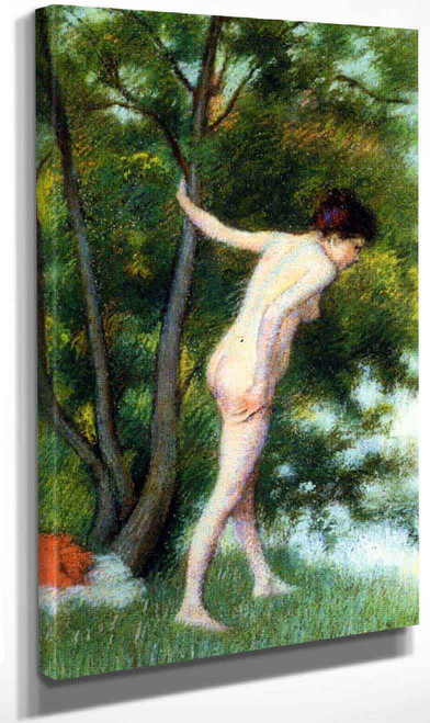 Bather In The Woods By Federico Zandomeneghi