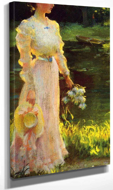 By The Lily Pond By Charles Courtney Curran By Charles Courtney Curran