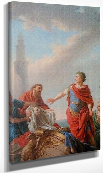 Caesar's Remorse At The Death Of Pompey By Louis Jean François Lagrenee, Aka Lagrenee The Elder(French, 1724 1805) By Louis Jean Francois Lagrenee(French, 1724 1805) Art Reproduction