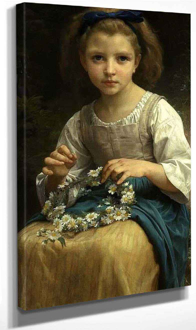 Child Braiding A Crown By William Bouguereau By William Bouguereau