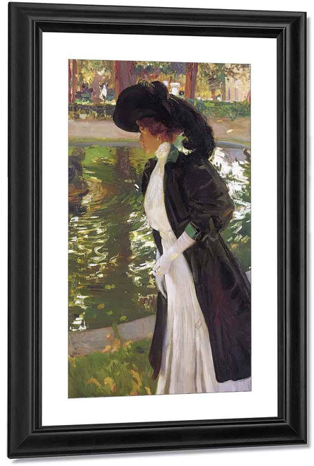 Clotilde Strolling In The Gardens Of La Granja By Joaquin Sorolla Y Bastida