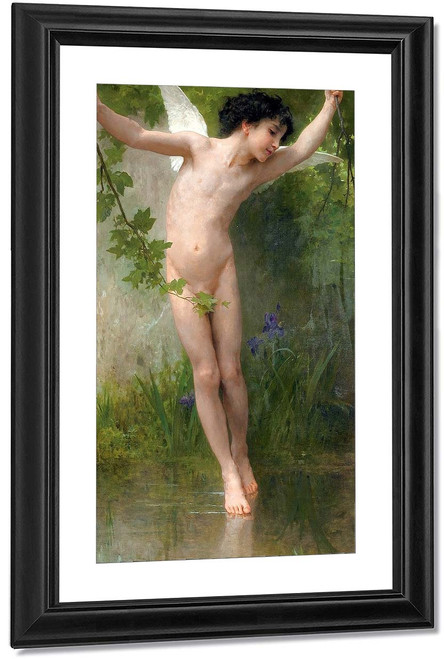 Cupid Flying Over Water By William Bouguereau By William Bouguereau