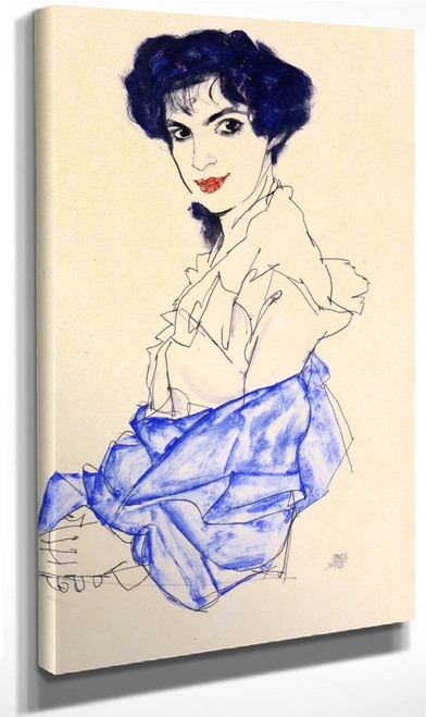 Elizabeth Lederer, Seated With Hands Folded By Egon Schiele Art Reproduction