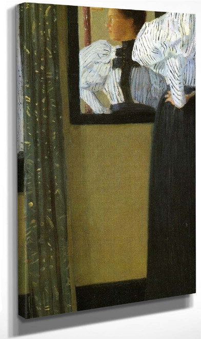 Face Reflected In A Mirror By Julian Alden Weir American 1852 1919