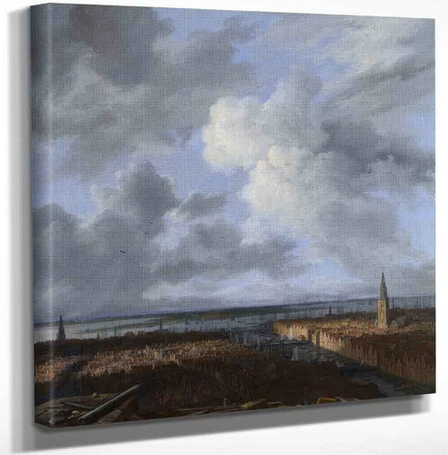 A View Of Amsterdam Looking Towards The Ij From The Scaffolding Surrounding The Tower Of Amsterdam.. By Jacob Van Ruisdael Art Reproduction