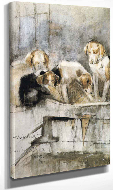 Foxhounds Gingling Gate By Joseph Crawhall