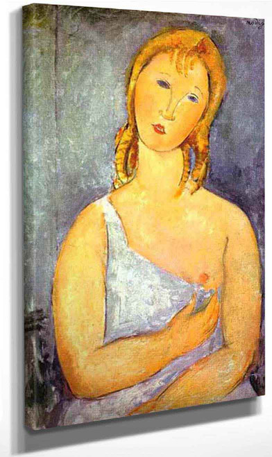 Girl In A White Chemise By Amedeo Modigliani By Amedeo Modigliani