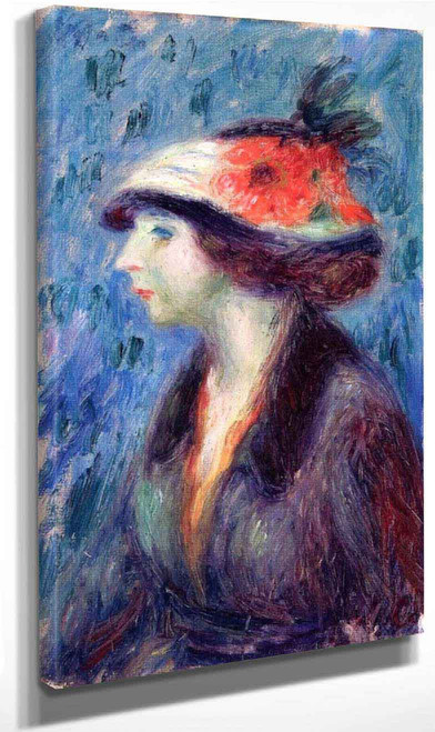 Girl With Flowered Hat By William James Glackens By William James Glackens