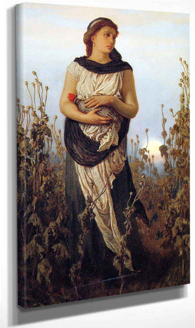 Girl With Poppies0 By Elihu Vedder