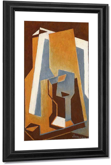 Glass And Bottle By Juan Gris
