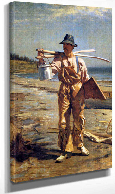 Grand Manan Fisherman Bringing Home His Oars By John George Brown By John George Brown